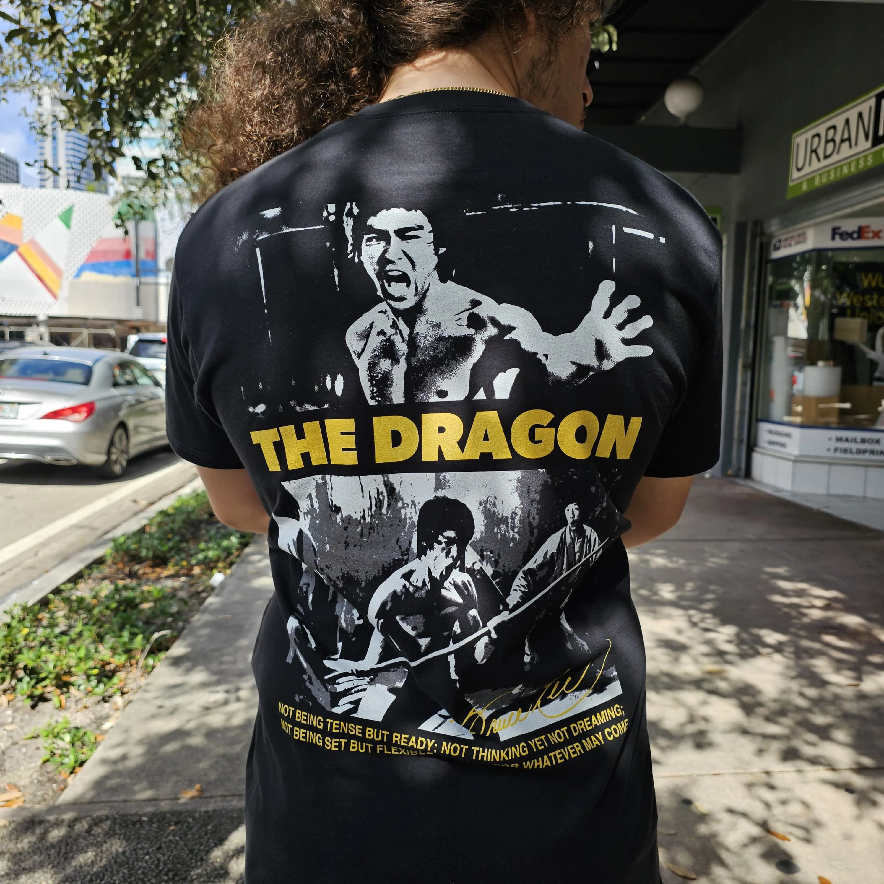 BRUCE LEE SHIRT THE DRAGON BE READY BLACK/YELLOW - Image 2