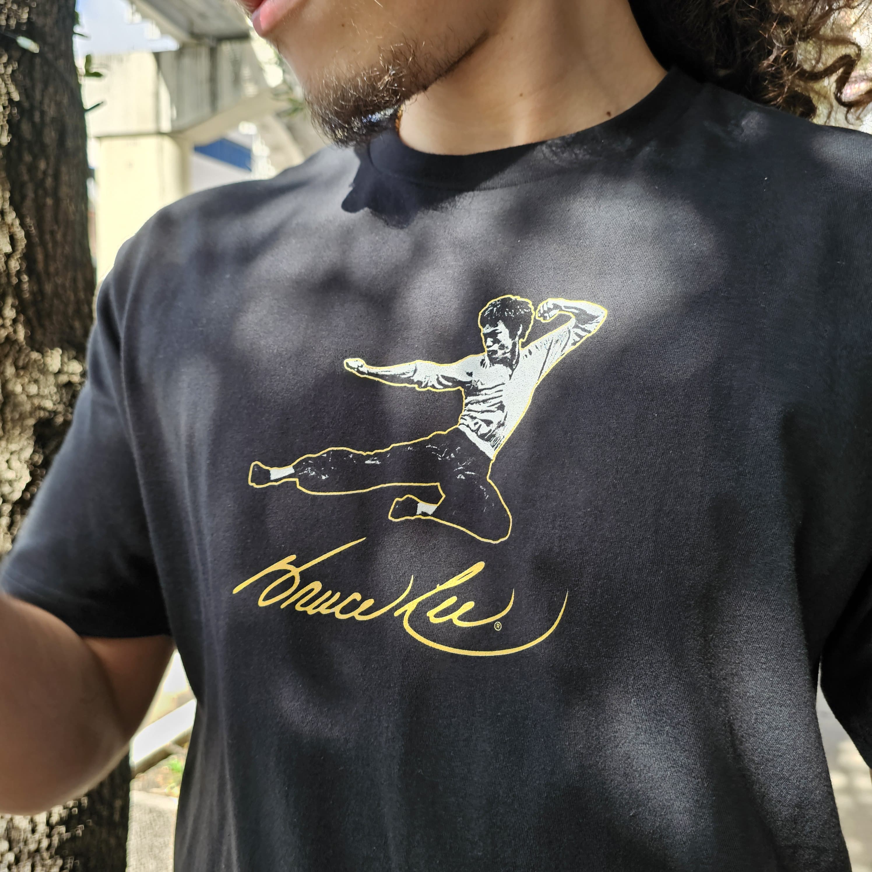 BRUCE LEE SHIRT THE DRAGON BE READY BLACK/YELLOW - Image 3