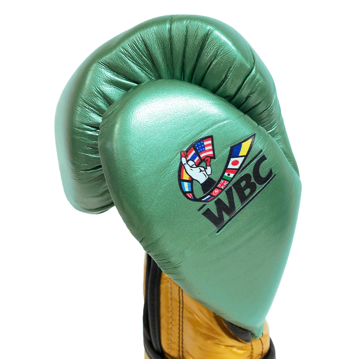 CLETO REYES GLOVES HOOK AND LOOP WBC LIMITED EDITION METALLIC GREEN/GOLD - Image 4