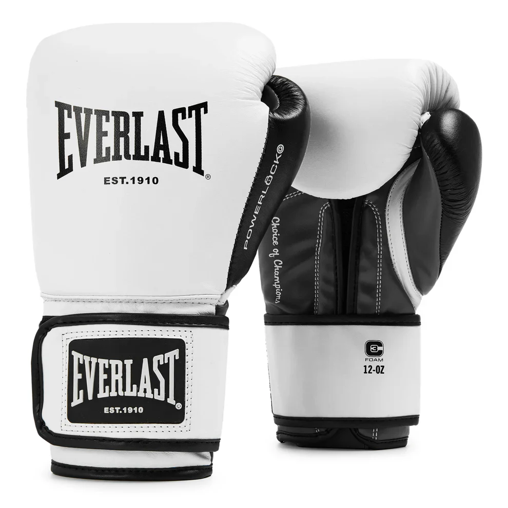 EVERLAST GLOVES POWERLOCK OG ADVANCE HOOK & LOOP WHITE/BLACK 16OZ