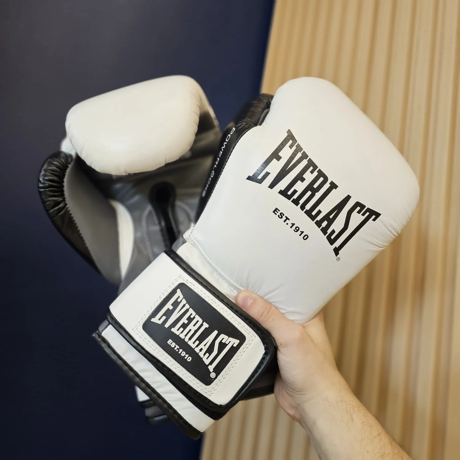 EVERLAST GLOVES POWERLOCK OG ADVANCE HOOK & LOOP WHITE/BLACK 16OZ - Image 2