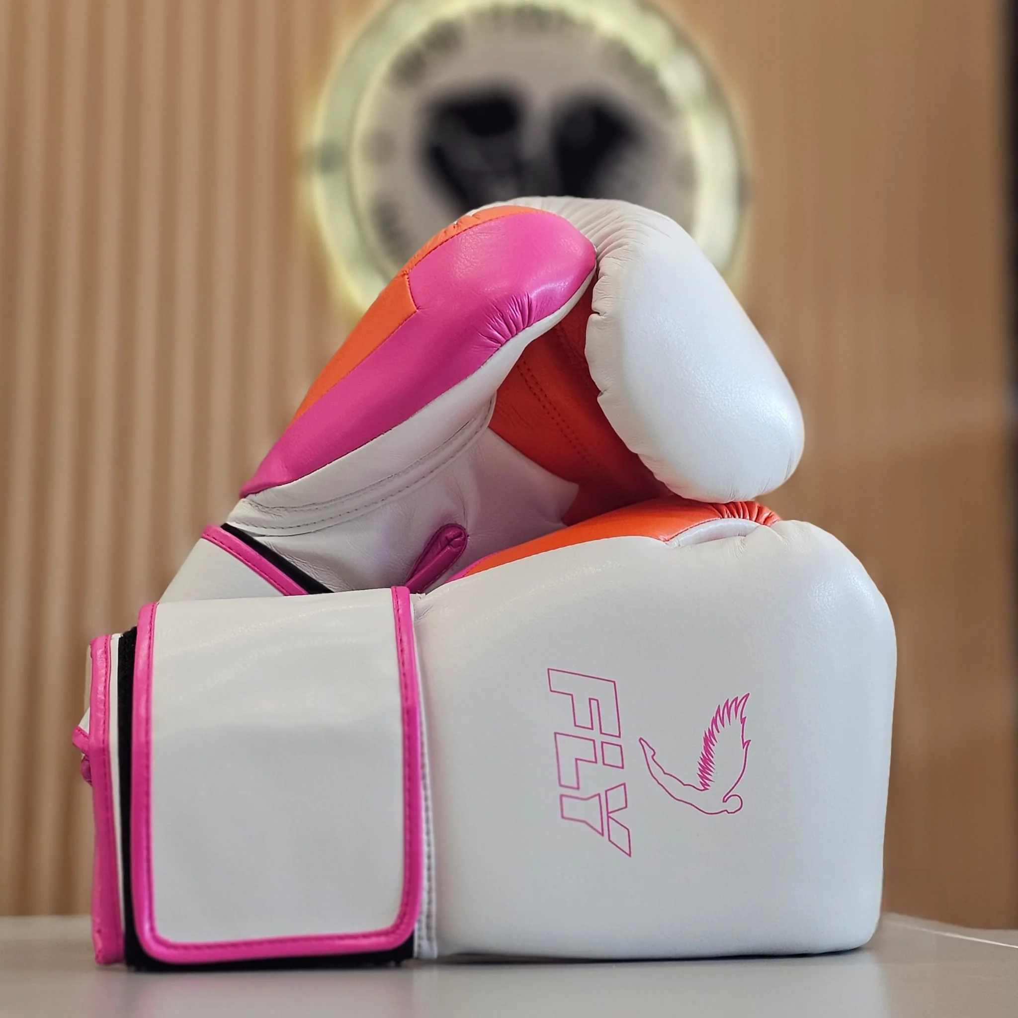FLY BOXING GLOVES SUPER LOOP PRO X 2 WHITE/PINK/ORANGE - Image 2