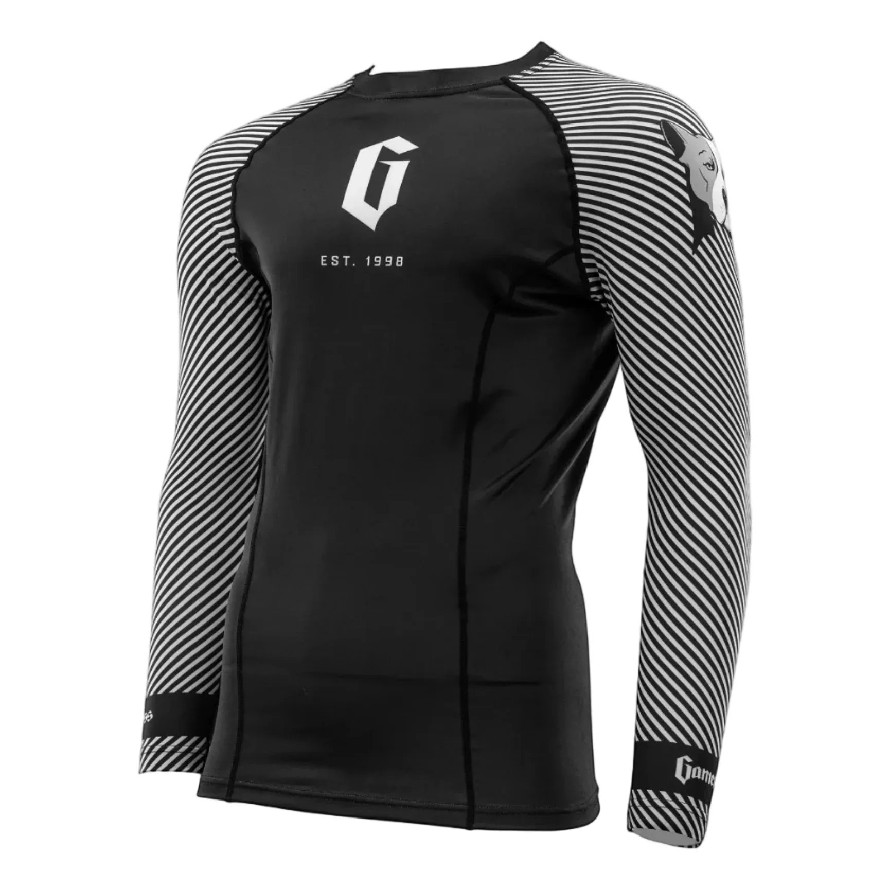 GAMENESS RASHGUARD L/S SPIRIT ANIMAL BLACK/WHITE