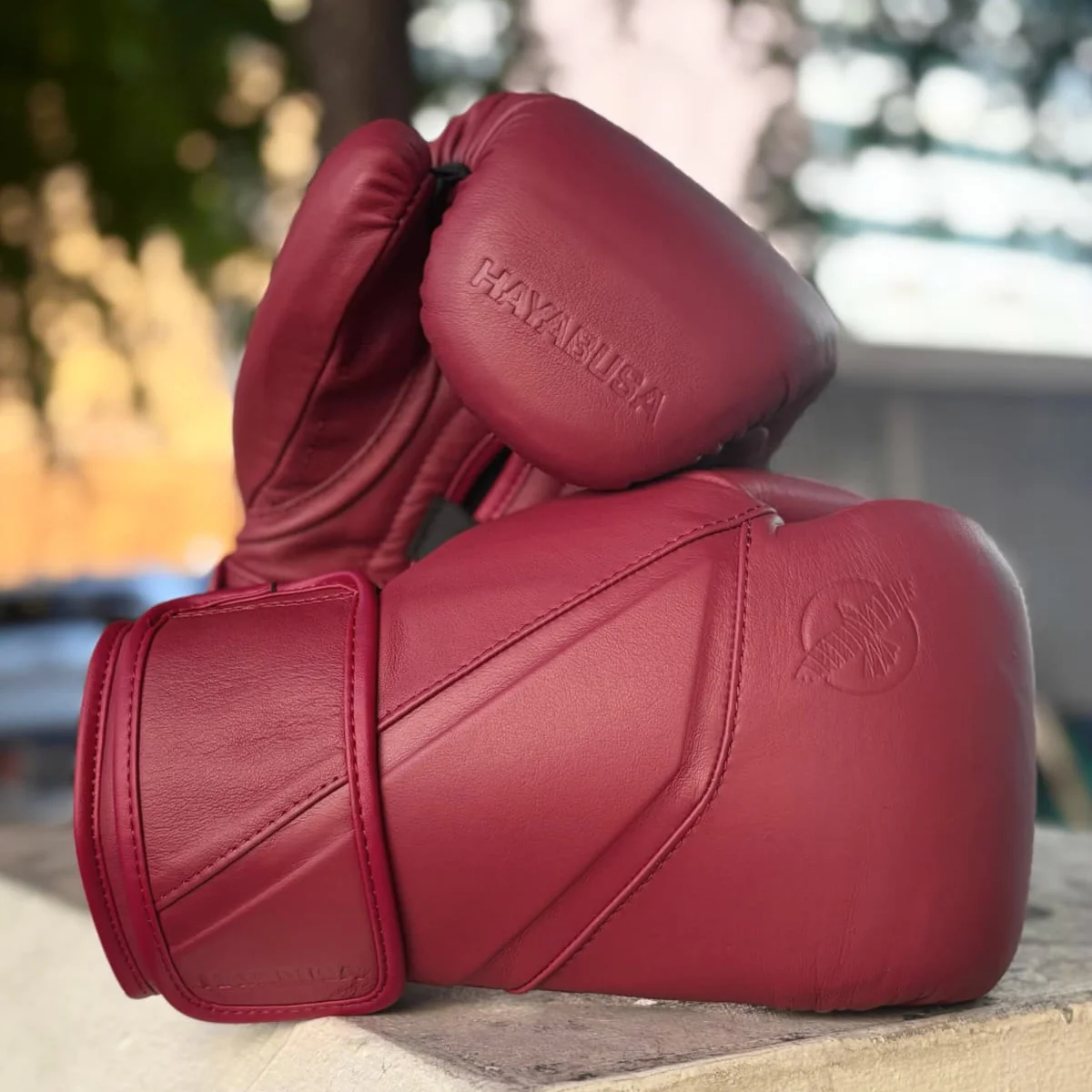 HAYABUSA GLOVES E1 LEATHER HOOK & LOOP CANYON RED - Image 2