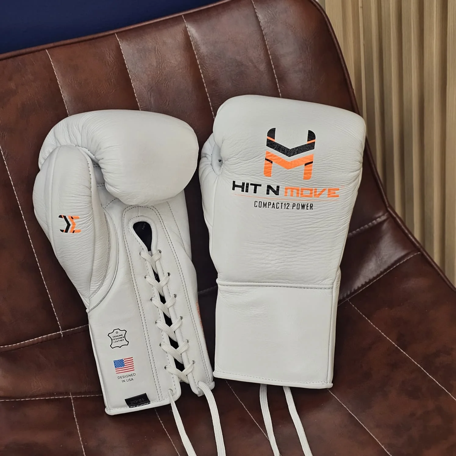 HIT N MOVE GLOVES COMPACT 12OZ LACE UP WHITE - Image 2