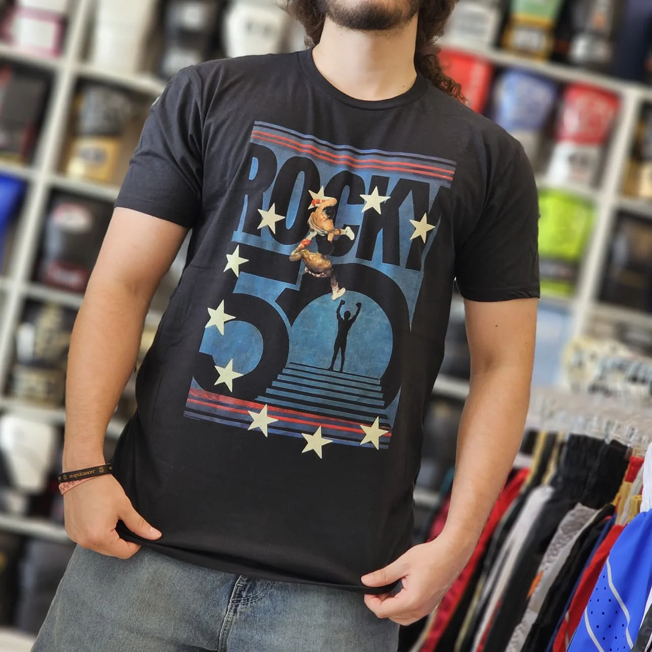 ROCKY SHIRT 50th BOXING RING BLACK/BLUE - Image 2