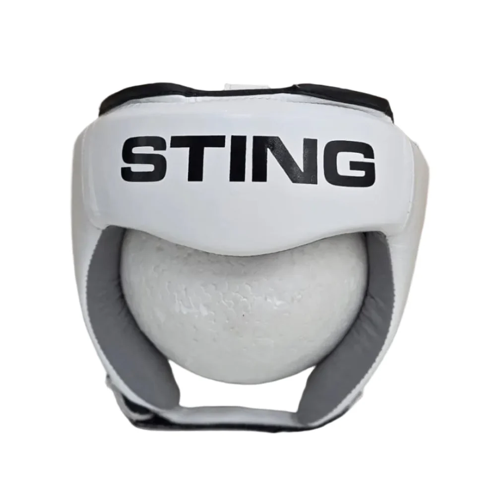 STING HEADGEAR USA BOXING APPROVED OPEN FACE WHITE