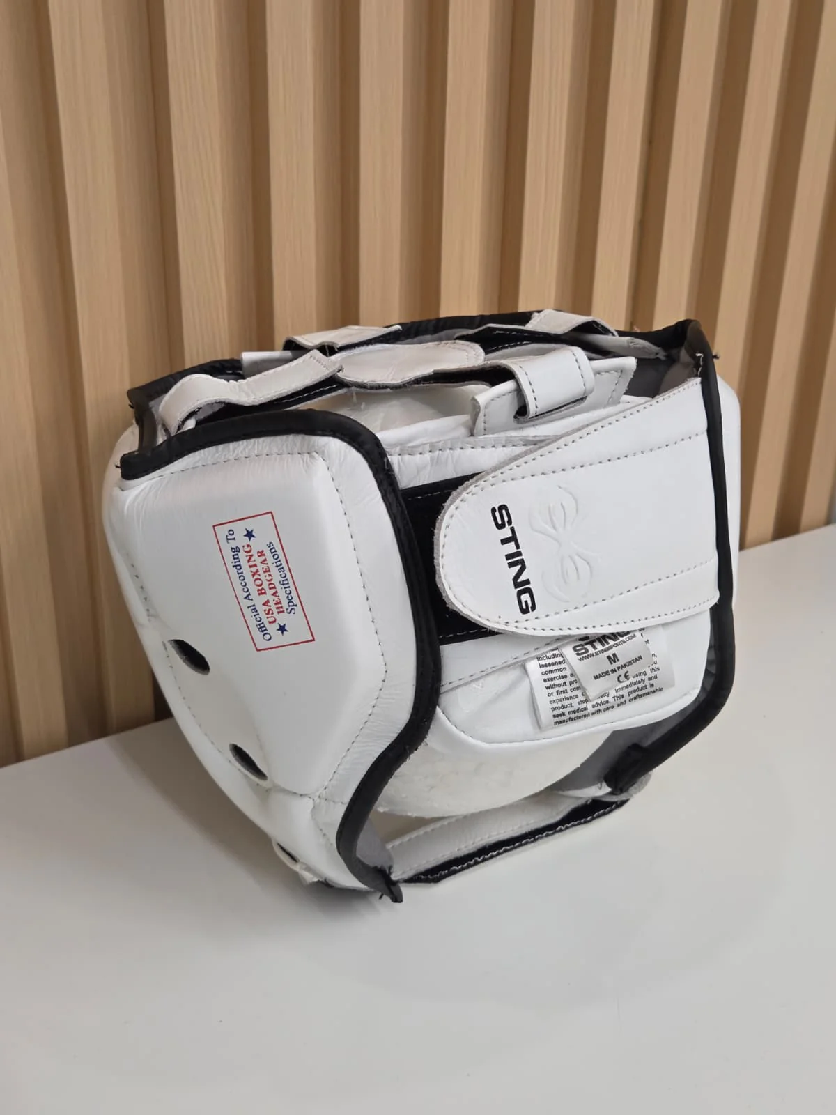 STING HEADGEAR USA BOXING APPROVED OPEN FACE WHITE - Image 2