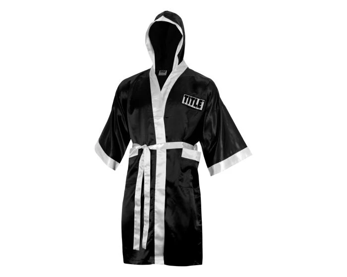TITLE BOXING ROBE FULL LENGTH BLACK/WHITE - Image 5