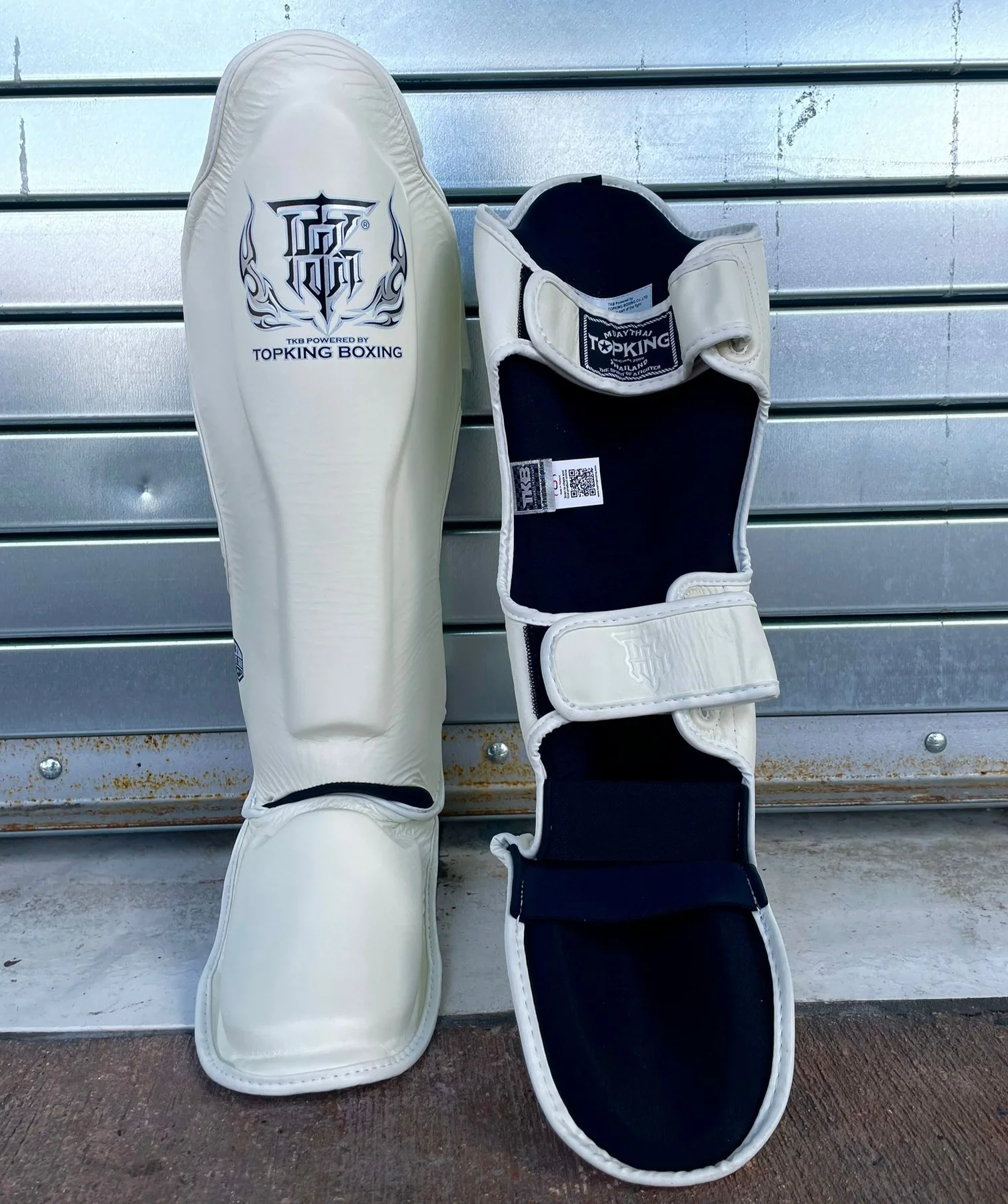 TOP KING SHINGUARDS LEATHER CLASSIC WHITE - Image 2