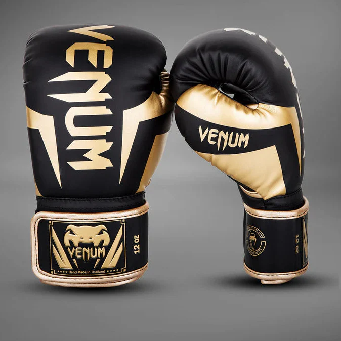 VENUM GLOVES ELITE BOXING BLACK/GOLD - Image 3
