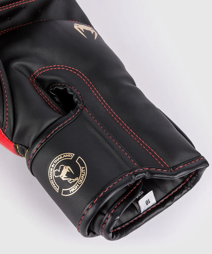 VENUM GLOVES ELITE BOXING H&L BLACK/GOLD/RED - Image 3