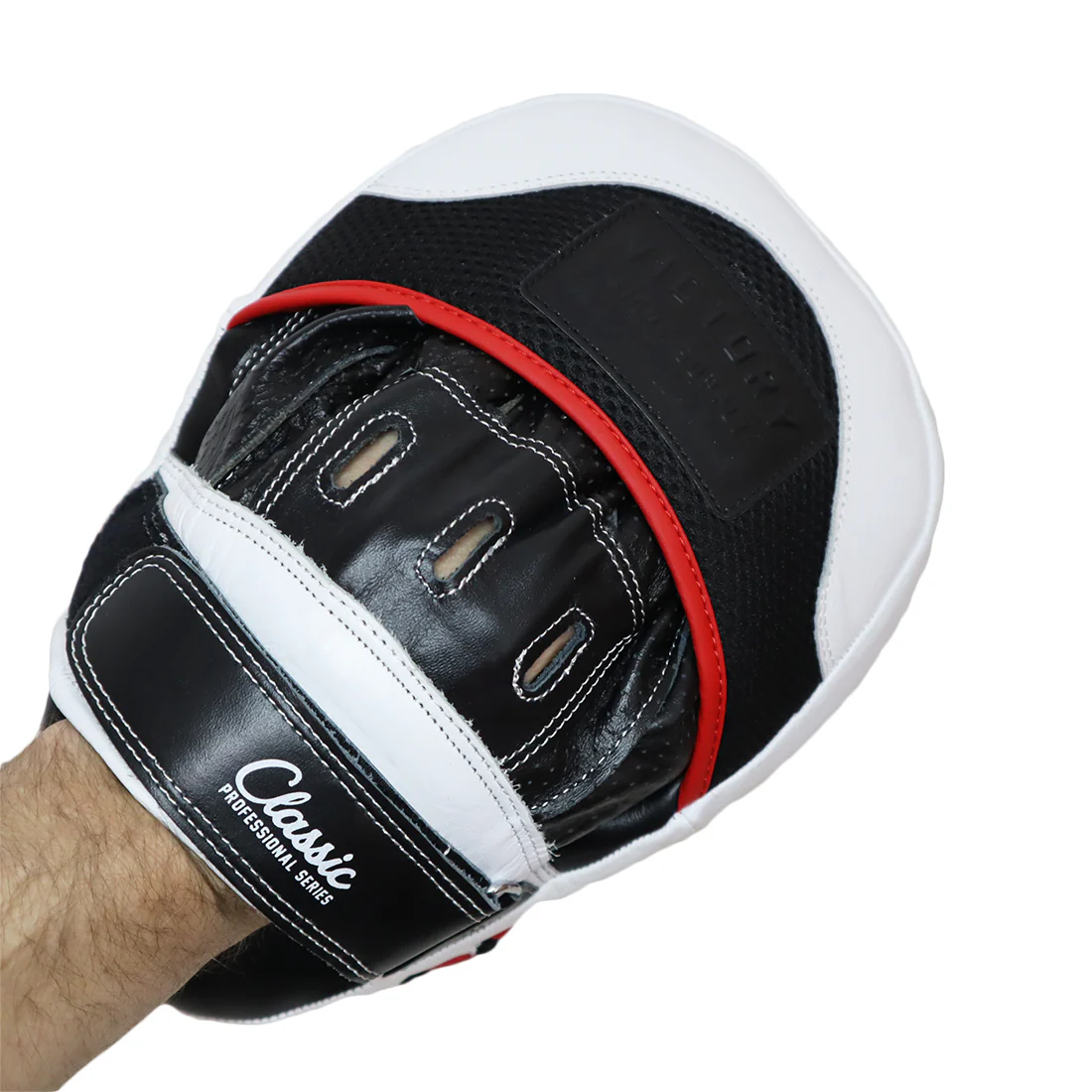 VICTORY FOCUS MITTS CLASSIC LEATHER BLACK/WHITE - Image 2