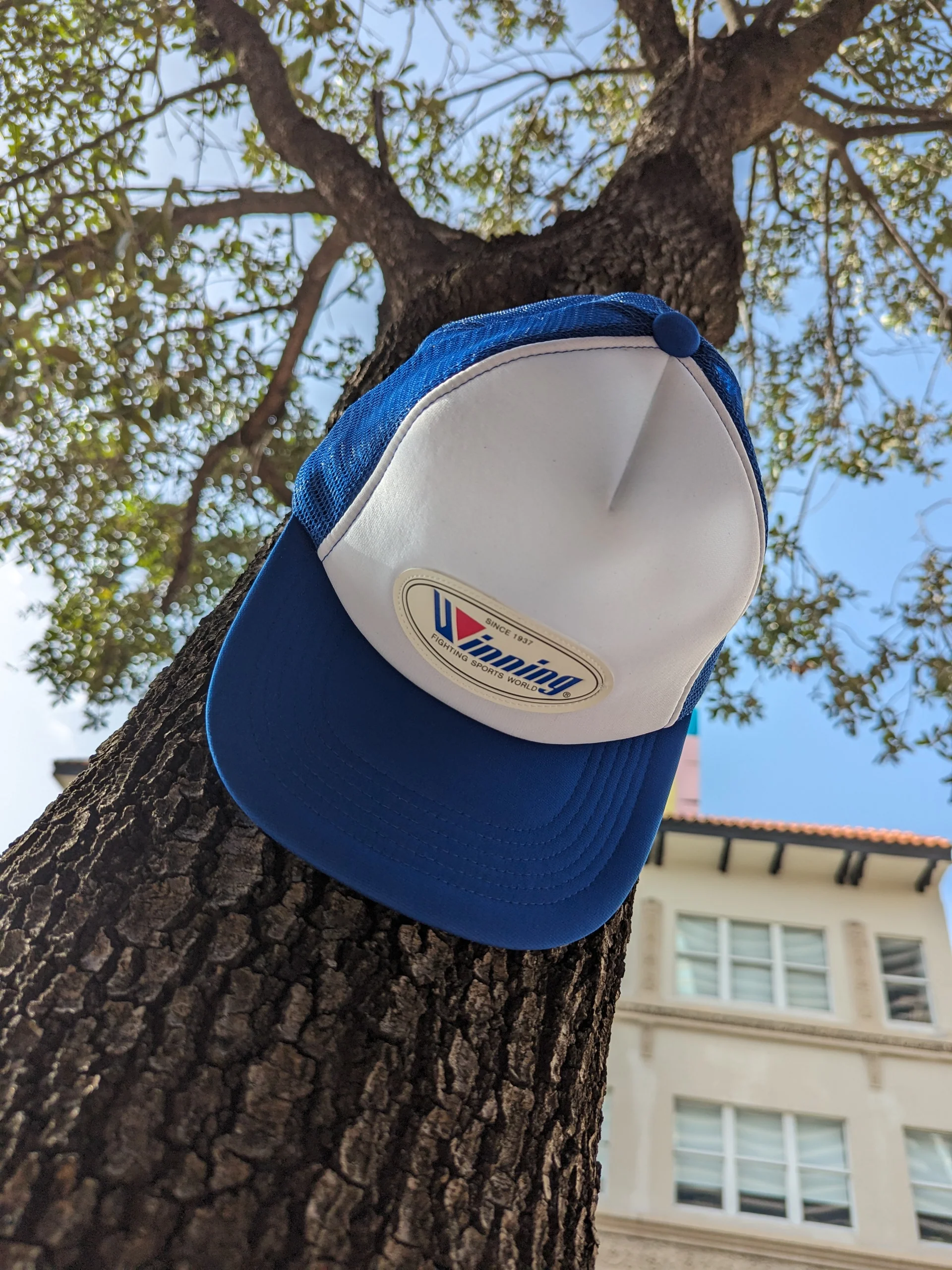 WINNING HAT LOGO TRUCKER CAP BLUE/WHITE - Image 5